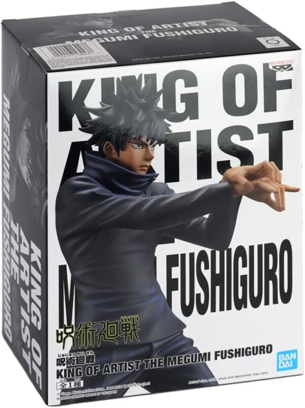 Figura Banpresto de Megumi Fushiguro - King of Artist de Jujutsu Kaisen, 7 pulgadas, edición Bandai original, pose dinámica y detallada de la figura coleccionable